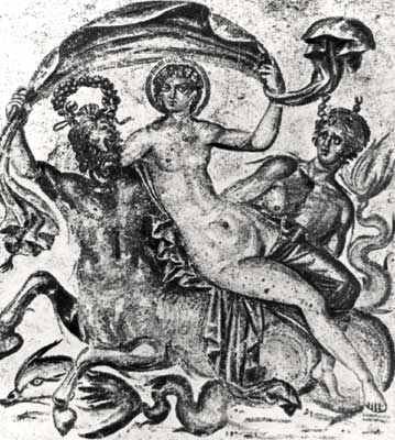 «Венера и морские кентавры».  Мозаика из Тимгада.
