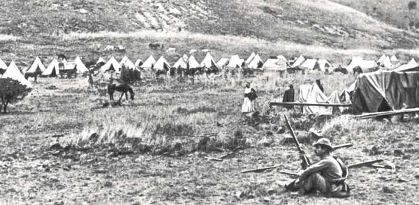 Бурский лагерь в окрестностях Ледисмита.